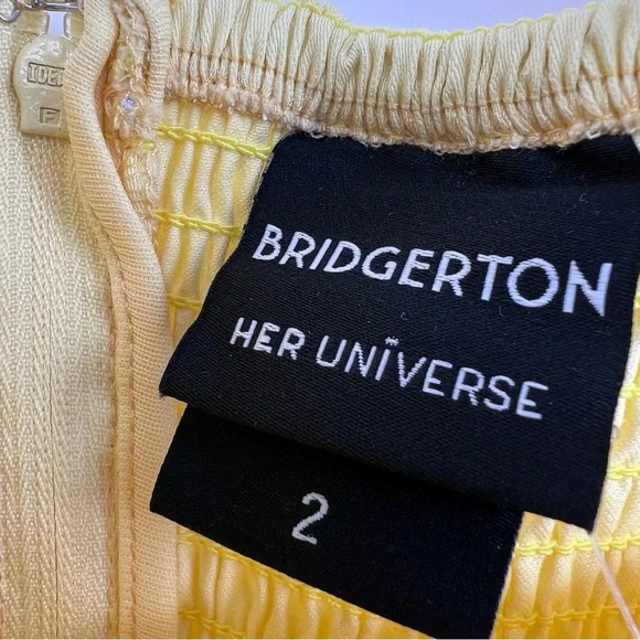 Her Universe Bridgerton Penelope Featherington Dress yellow lace NWT - Picture 5 of 11